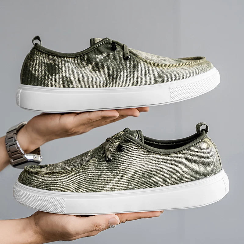 Men's Denim Casual Sneakers - Soft Skateboard Trainers