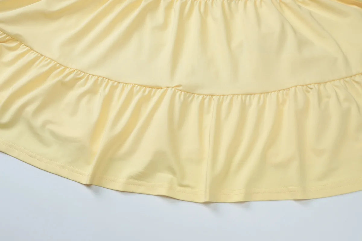 One Shoulder Maxi Dress - Backless Frill Hem Gown