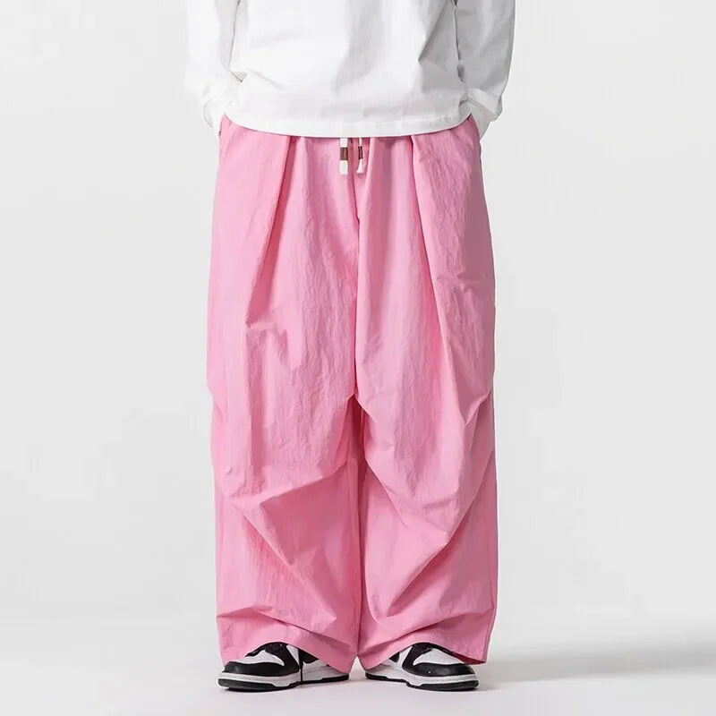 Men's Spring Summer Loose Harem Wide Leg Trousers