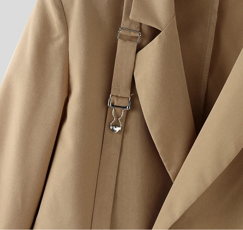 Men's Deconstruct Metal Buckle Long Sleeved Blazer