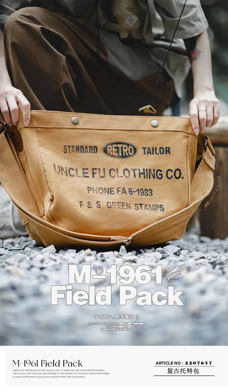 Retro Canvas Messenger Bag - Large Capacity Crossbody Tote