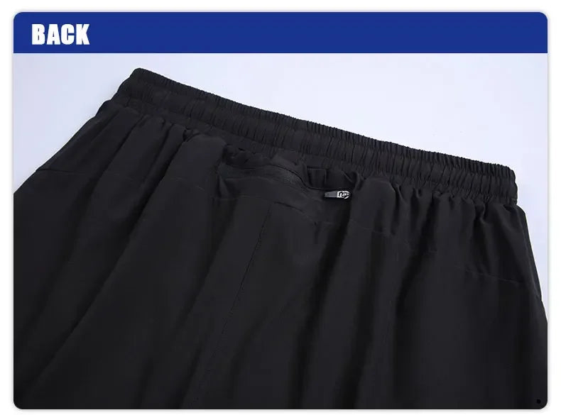 Men's Summer Swim Gym Sportswear 2 in 1 Compression Jogging Shorts Beach Casual Pants Double-deck Bottoms with Zipper Pockets