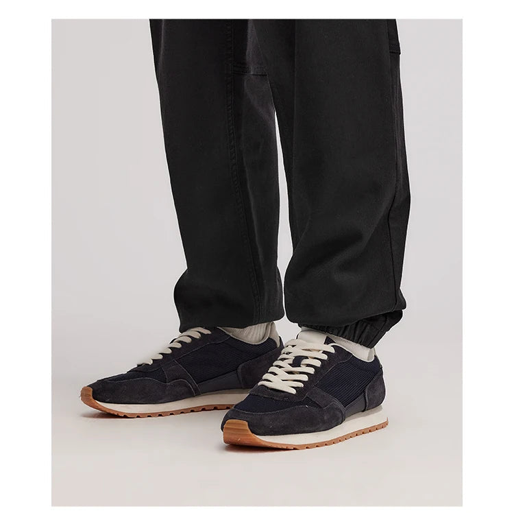 Men's Cargo Jogger Trousers - Drawstring Loose Fit Winter Streetwear Pants