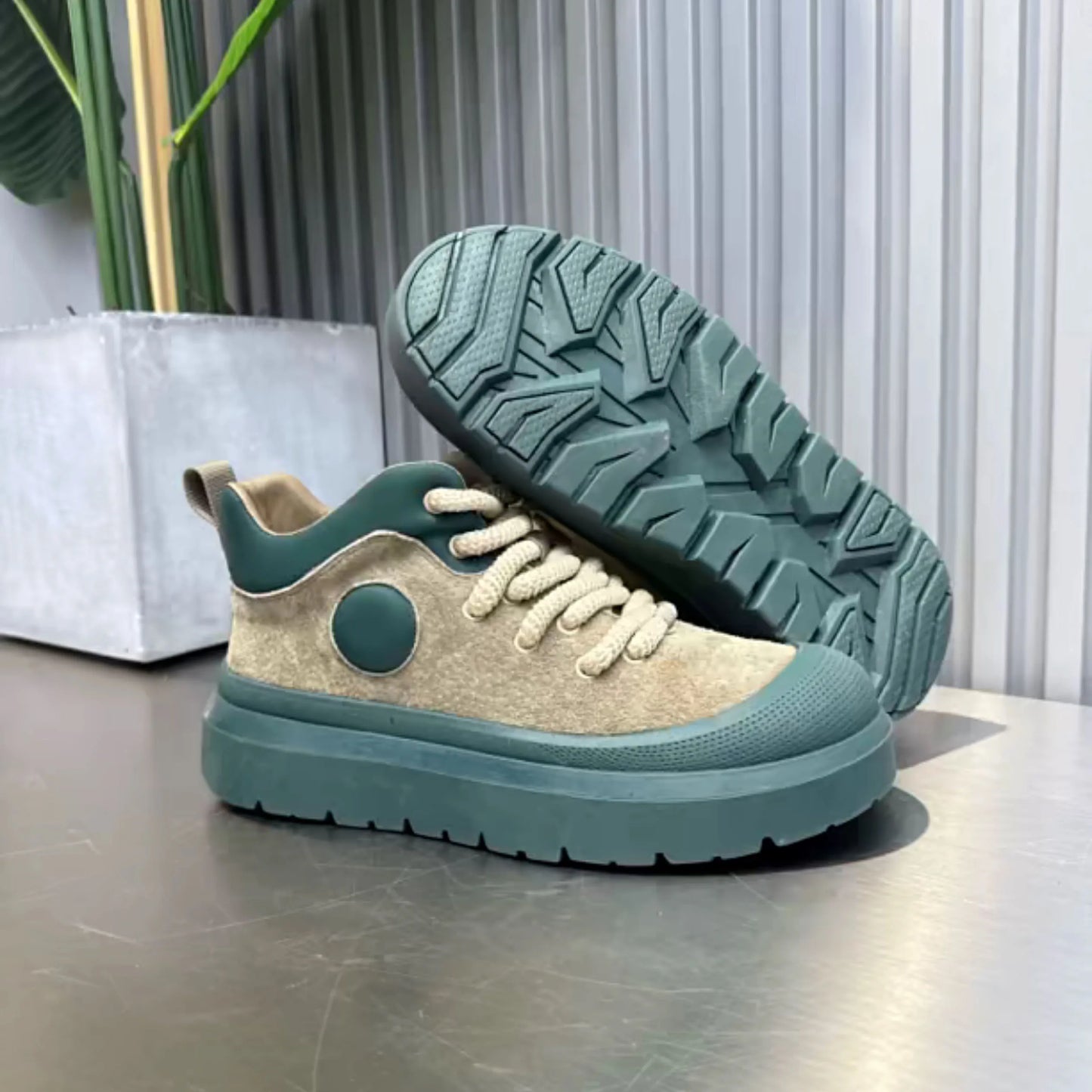 Men's High Top Platform Sneakers - Casual Skateboard Shoes