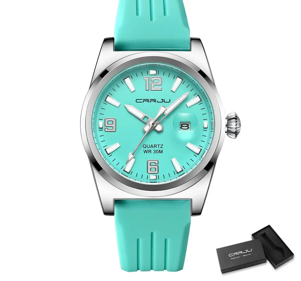 Casual Quartz Wristwatch - Waterproof Sport Watch with Silicone Strap & Luminous Display