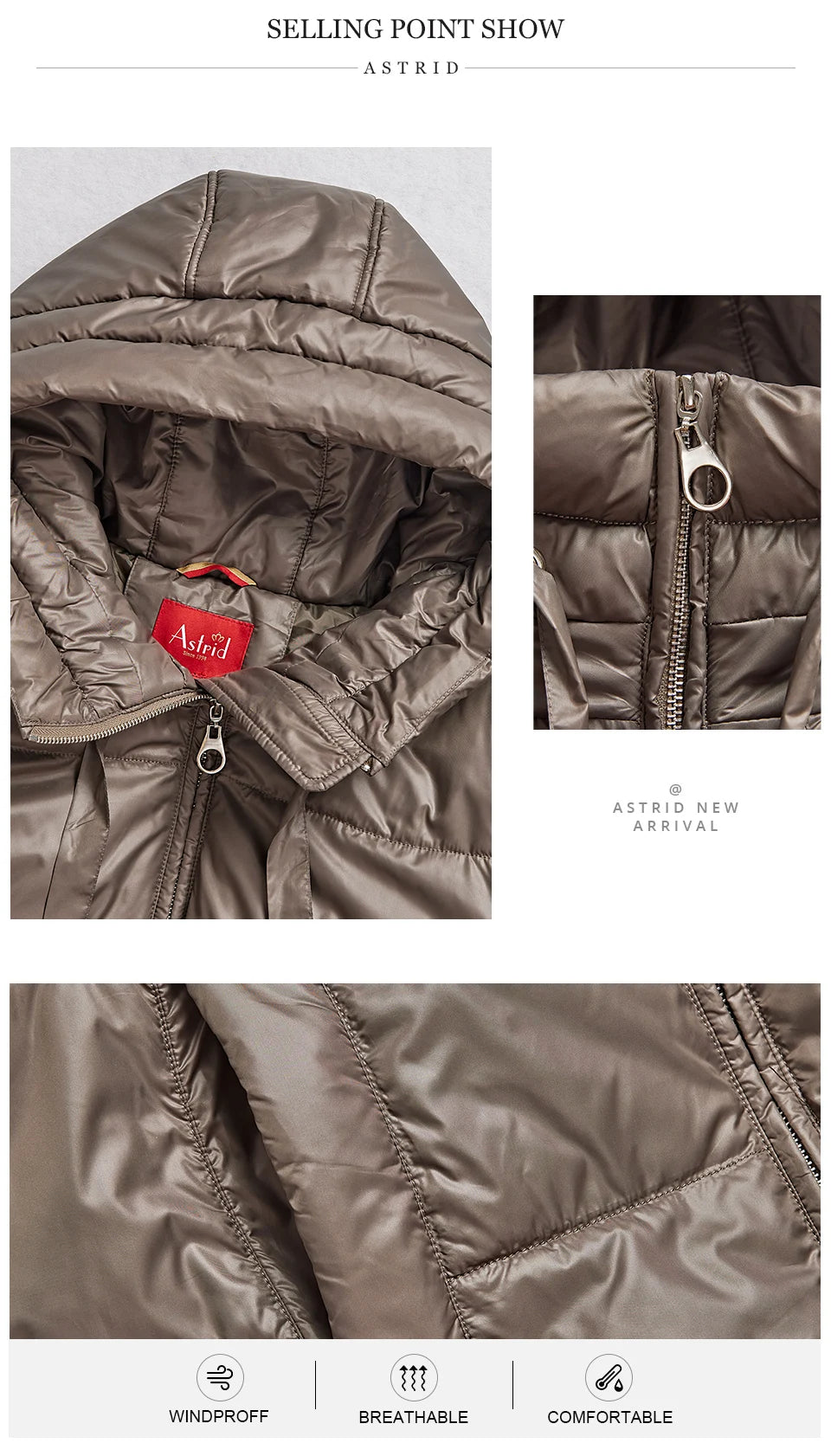Women's Quilted Winter Parka - Plus Size Hooded Down Jacket