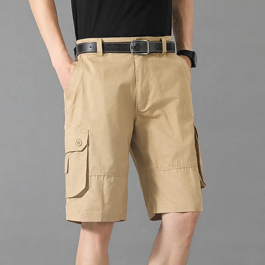 Men's Summer Safari Style Casual Cotton  Multiple Pockets Cargo Shorts
