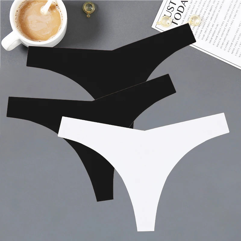 Women's Seamless V-Shaped Thong - Low Waist Soft Underwear