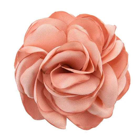 Large Fabric Rose Flower Brooch - 8cm Lapel Pin for Women