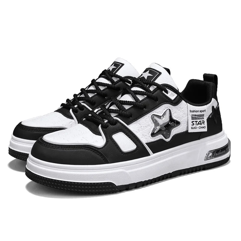 Men's Casual Stars Platform Crystal Fish  Skateboard Sports Sneakers