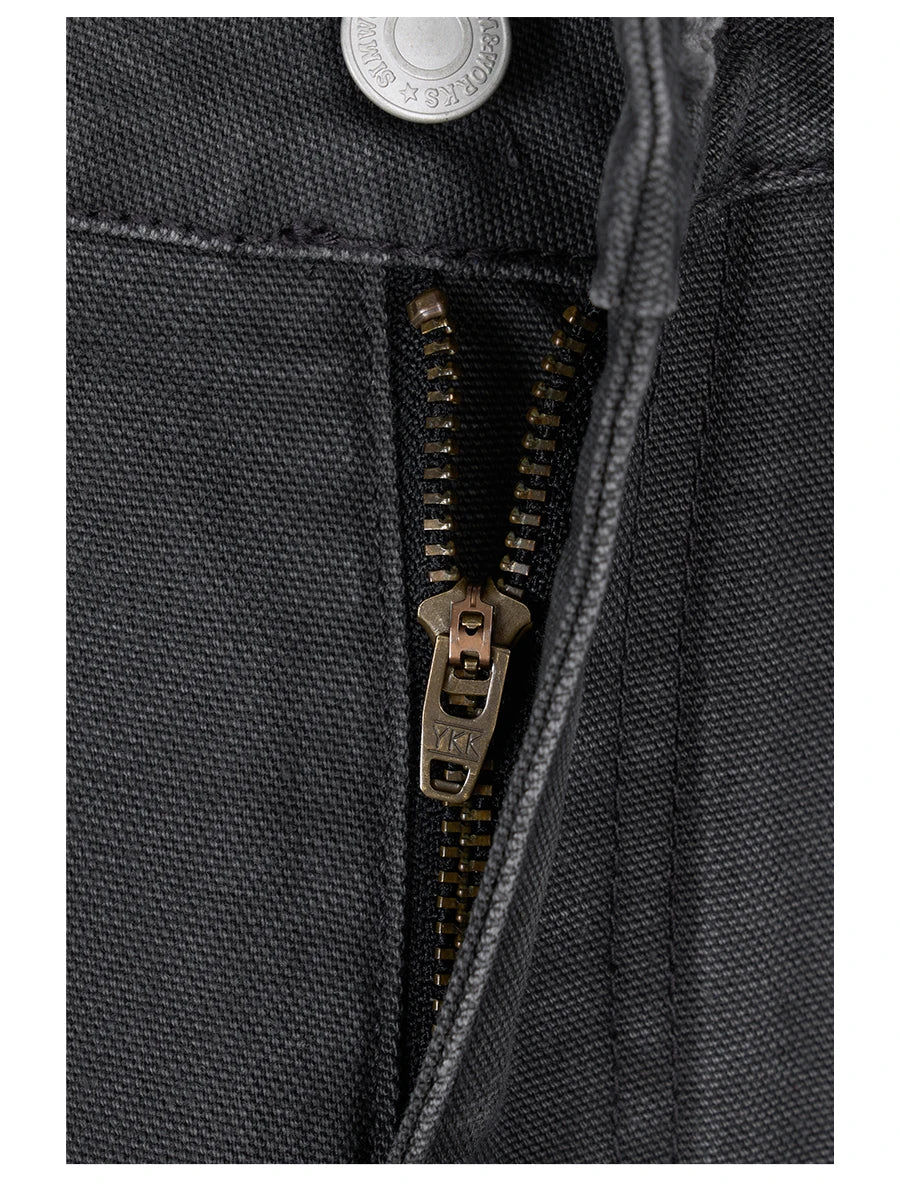 Men's Loose Tapered Cargo 12Oz Cotton Fabric Trousers