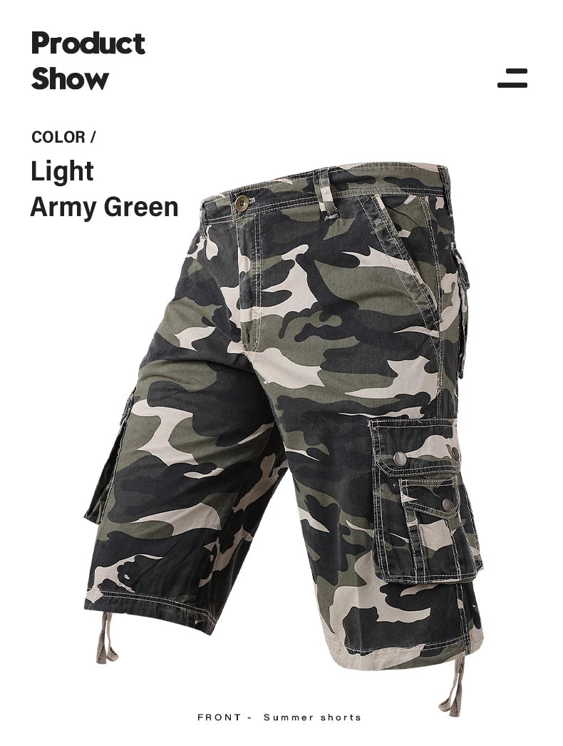 Men's Summer Camouflage Cargo Cotton Military  Casual Shorts