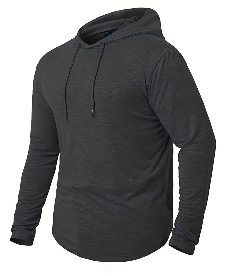Men's Hooded Sweatshirt - Solid Colour Loose Fit Streetwear Hoodie