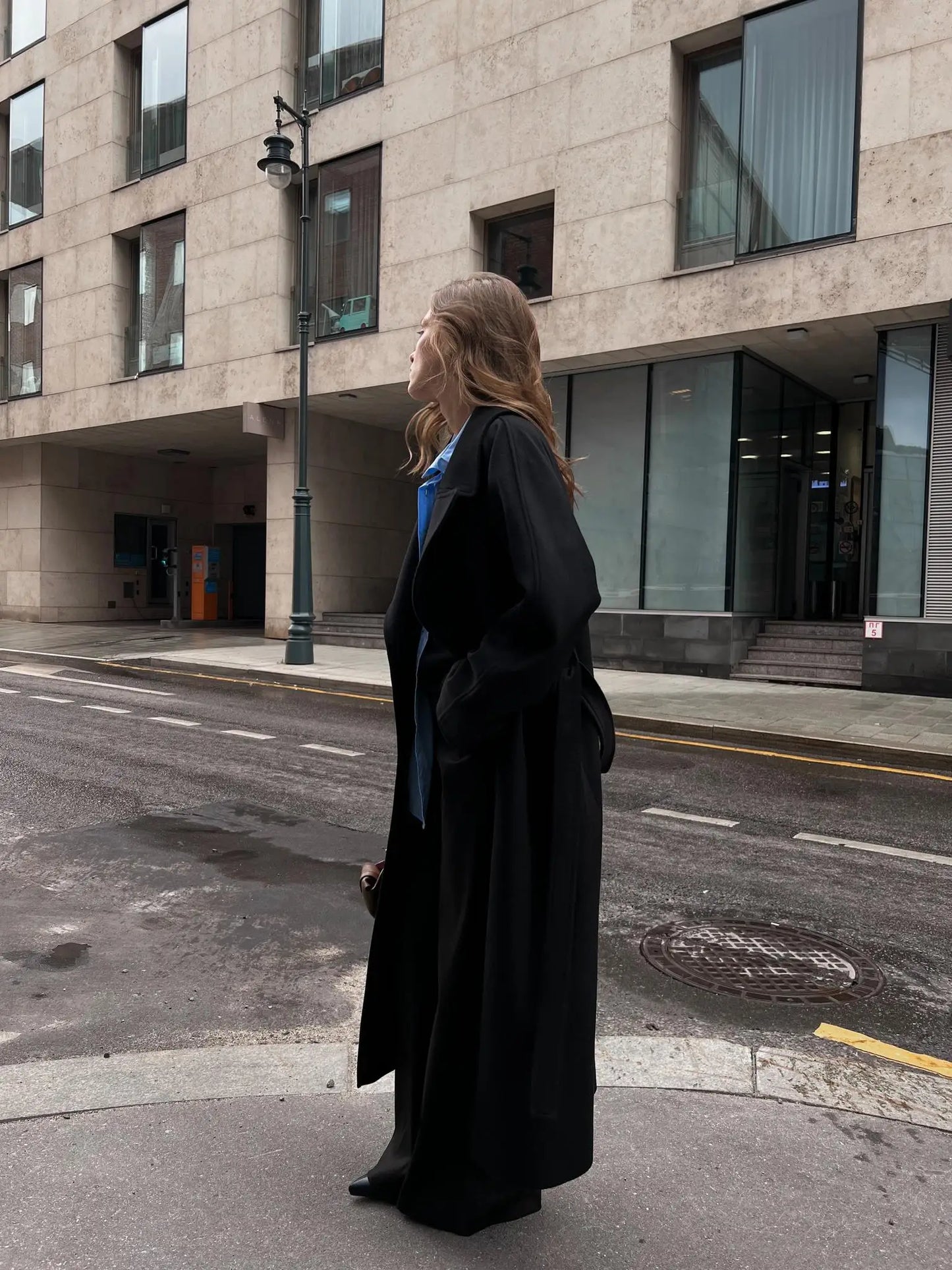 Women's Winter Thick Woollen Belted Loose Long Jacket Coat