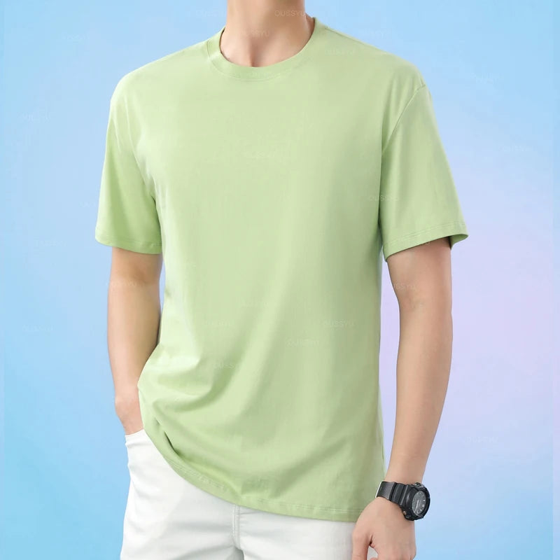 Men's 100% Cotton Casual Short Sleeve T-Shirt