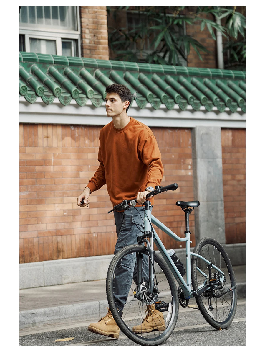 Men's 390g Carbonized Compact Spinning Fabric Pullover Sweatshirt