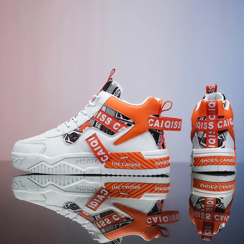 Platform Vulcanized High-Top Sneakers - Unisex Sports Shoes