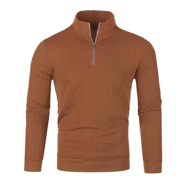 Half Zip Knitted Pullover - Men's Casual Stand Collar Sweater