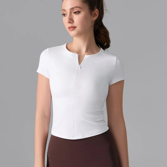 Women's Quick-Dry Yoga T-Shirt - Breathable Slim Fit Athletic Top