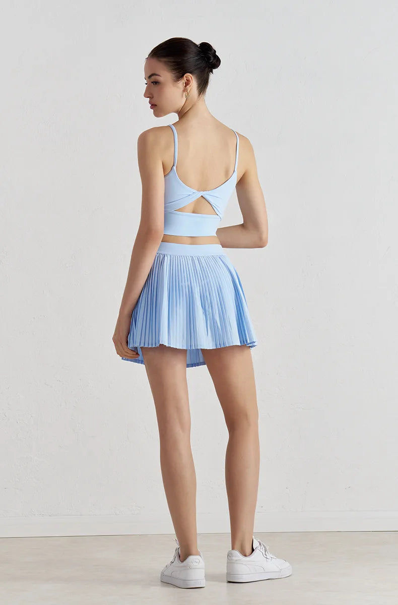 Bowknot Back Sports Bra - Thin Strap Yoga Fitness Bra with Elastic Support