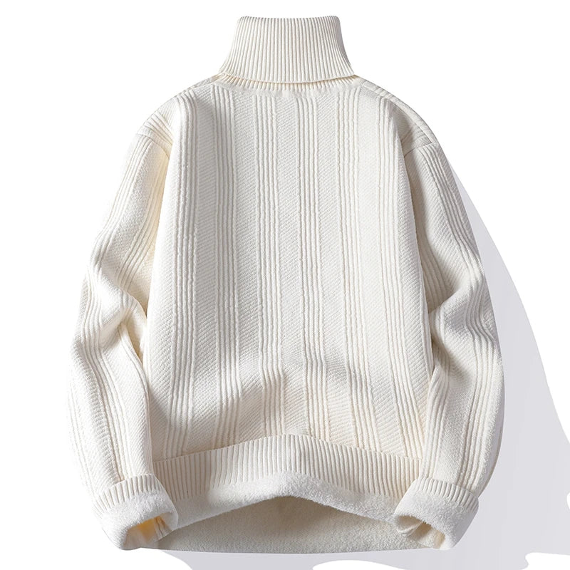 Fleece Turtleneck Thick Warm Knit Pullover