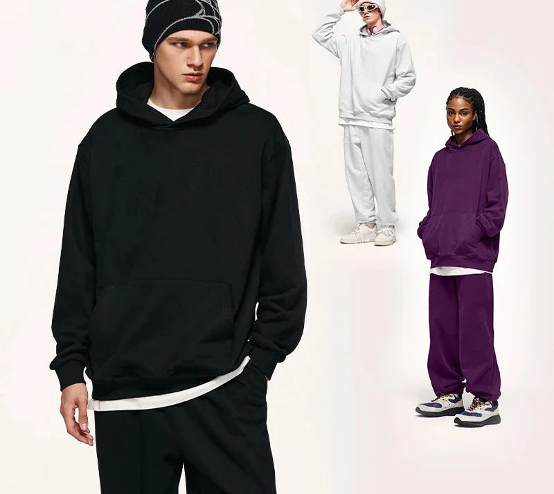 Unisex 460gsm Heavyweight Premium Cotton Oversized Plain Hoodie