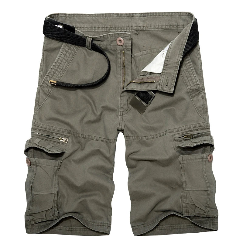 Men's Cotton Cargo Shorts - Multi Pocket Casual Summer Shorts