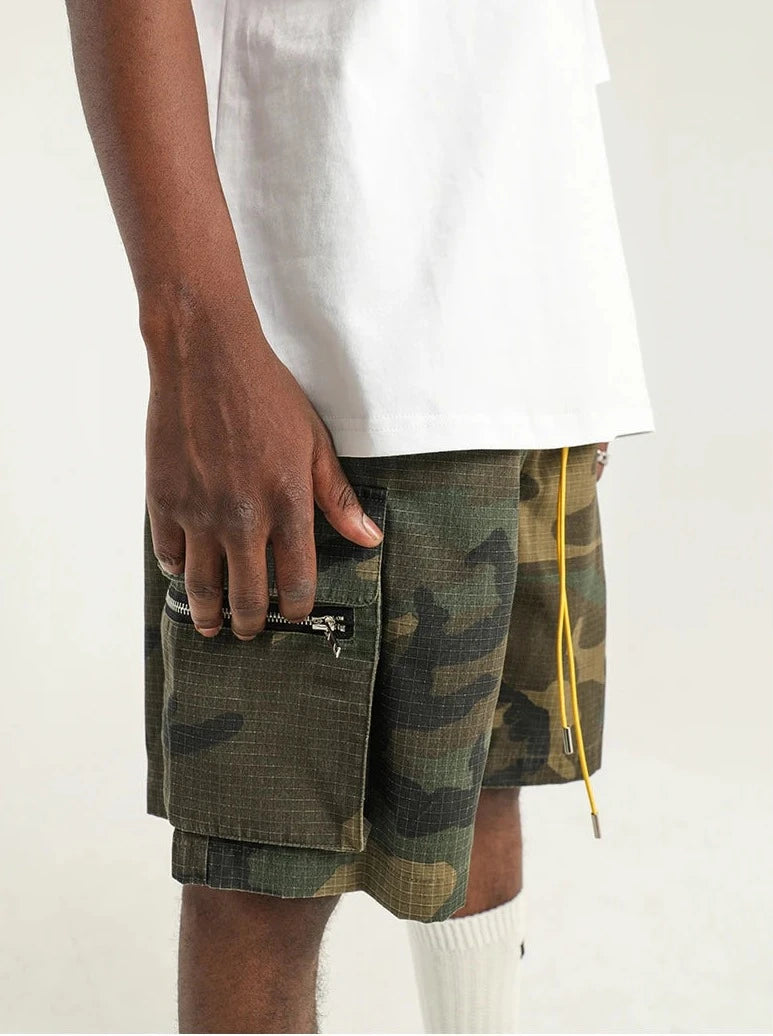 Men's Camouflage Cargo Pants Drawstring Shorts