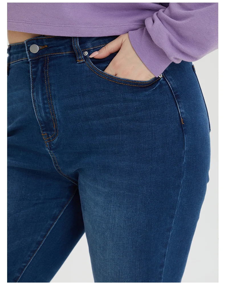 Women's High Waist Stretchy Harem Plus Size Tapered Denim Jeans