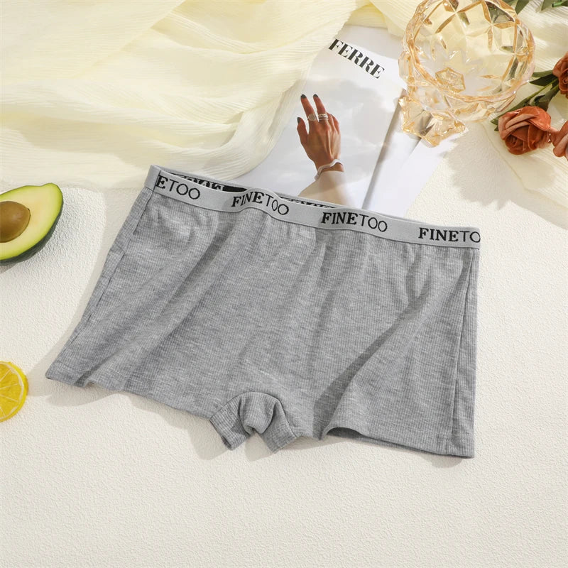 Women's Cotton Boxer Shorts - Seamless Mid Waist Safety Underwear
