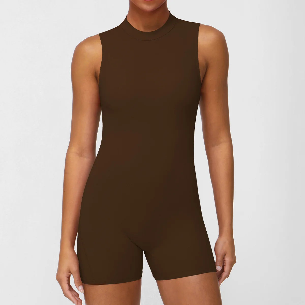 Women's Slim Fit One-Piece Sports Jumpsuit — Sleeveless Open Back Yoga Set