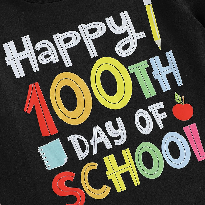 4-6Y Kids Boys Girls Summer Casual Letter Print Short Sleeve Round Neck School T-Shirt