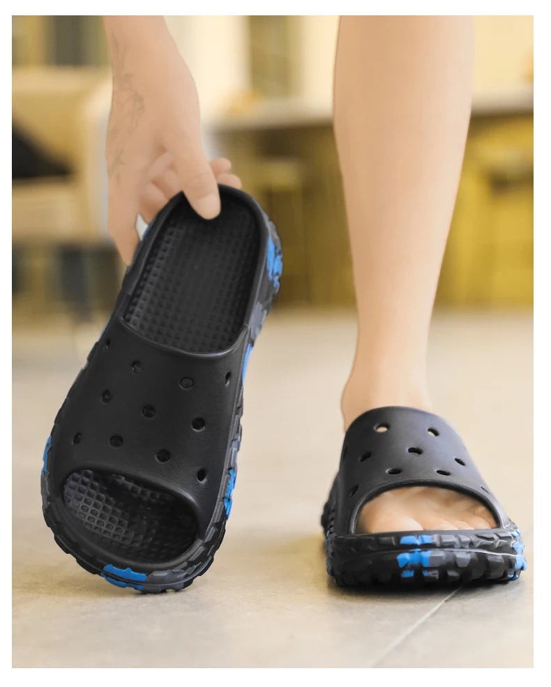 Men's Summer Slippers Slides Non-slip Casual Beach Sandals Platform Comfortable Clogs