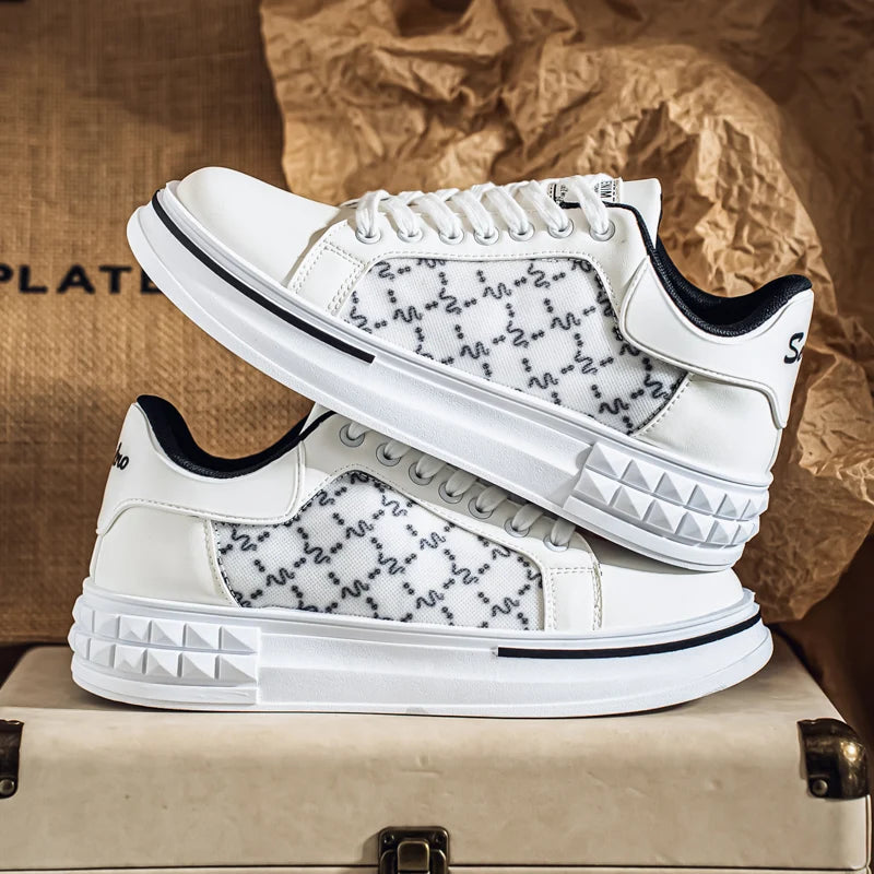 Men's Platform Skateboard Vulcanized Sneakers - Breathable Running Tennis Shoes