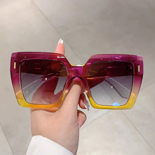Women's  Oversized Square Vintage Gradient Sunglasses