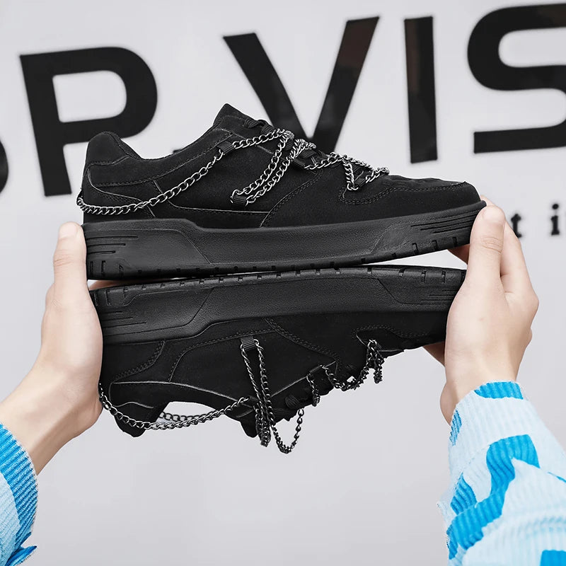 Men's Metal Chains Skateboard Sneakers