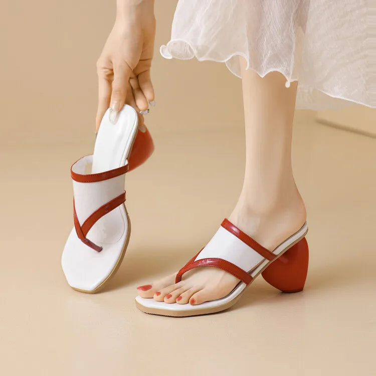 Women's Love Heel Clip Toe Open Toe Sandals