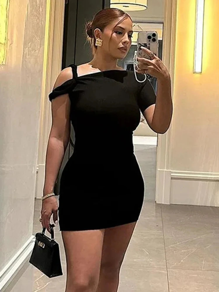 Women's Bandage Off Shoulder High Waist Sleeveless Hip Wrap Bodycon Dress