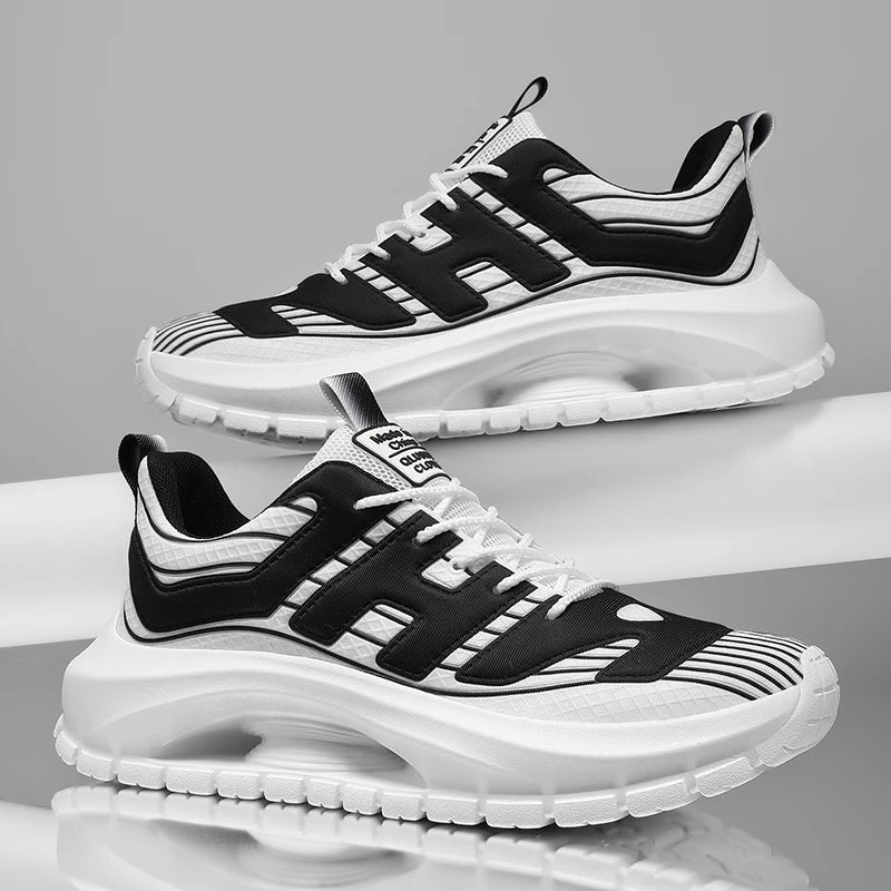 Men's Casual Sneakers Breathable Lace Up Platform Trainers Shoes