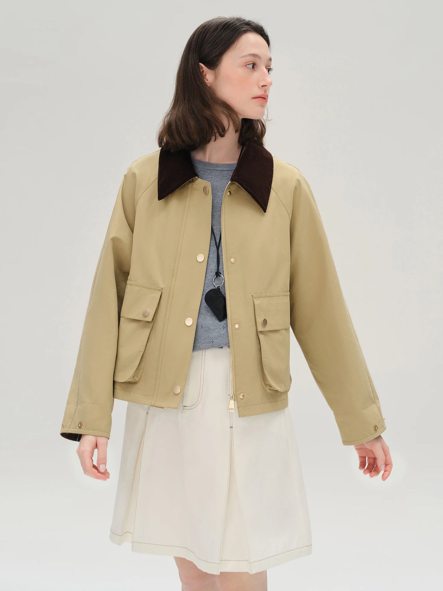 Women's Khaki Retro Barn Style Trench Coat - Long & Short Options