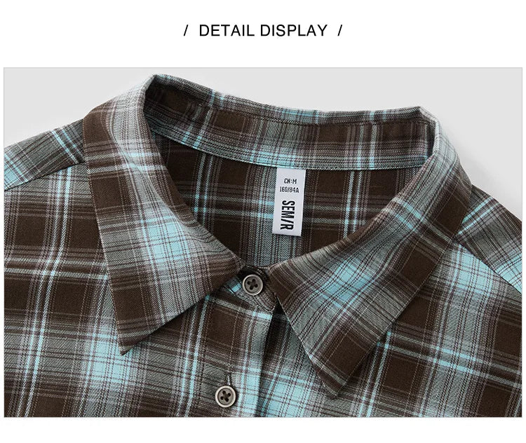 U-Neck Vest Dress & Checkered Shirt Set - Vintage Two Piece Autumn Outfit