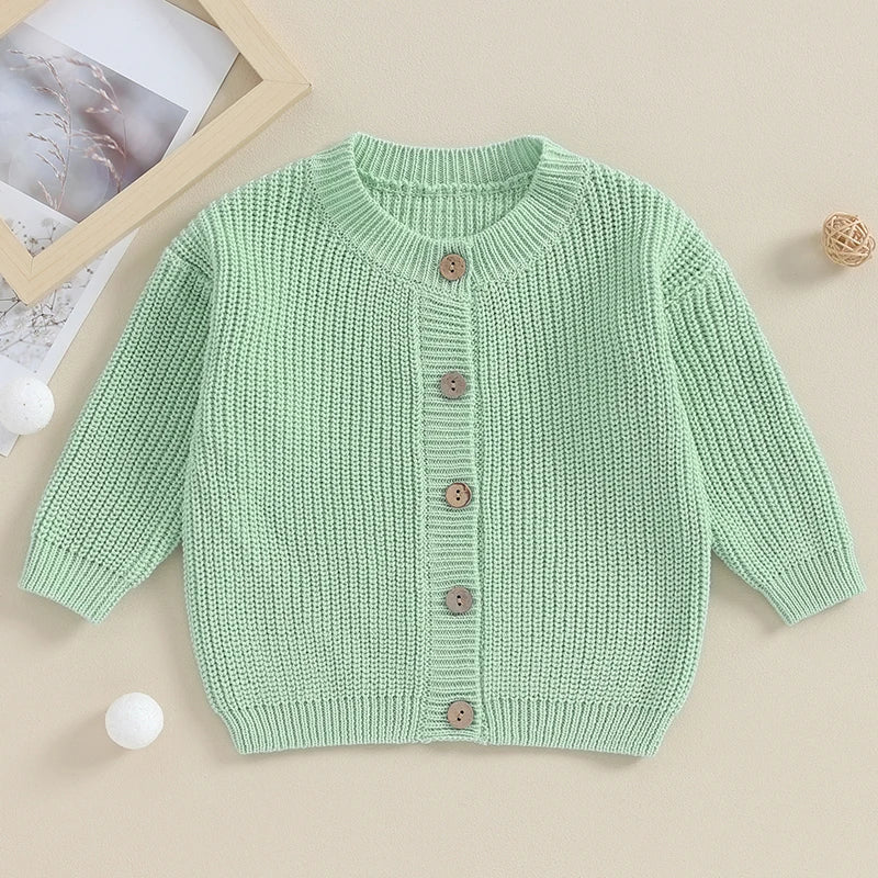 0-24M Baby Girls Boys Knit Sweater - Cardigan Long Sleeve Button Up Knitwear