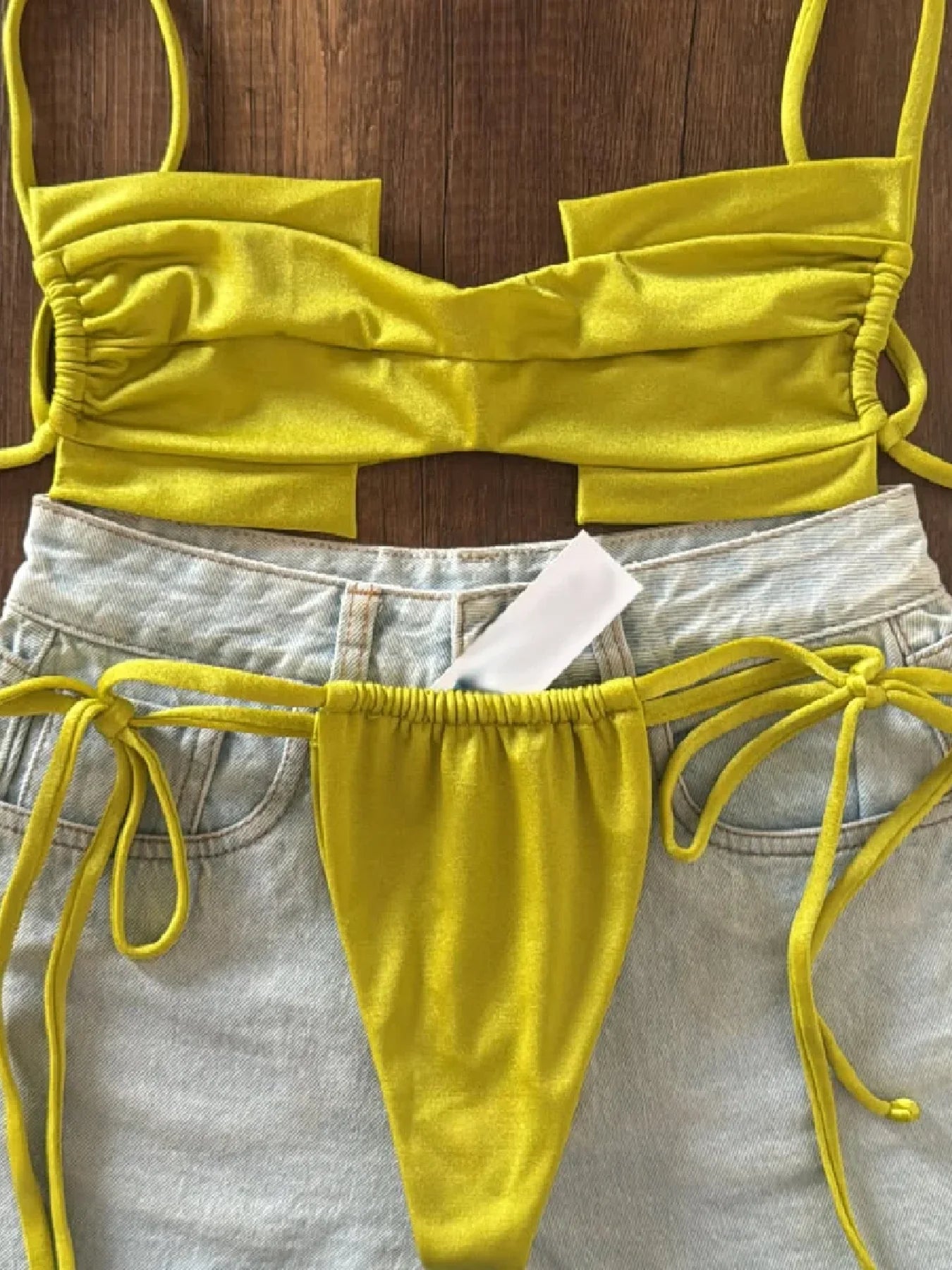 Bandage Halter Bikini Set - Thin Strap Swimsuit