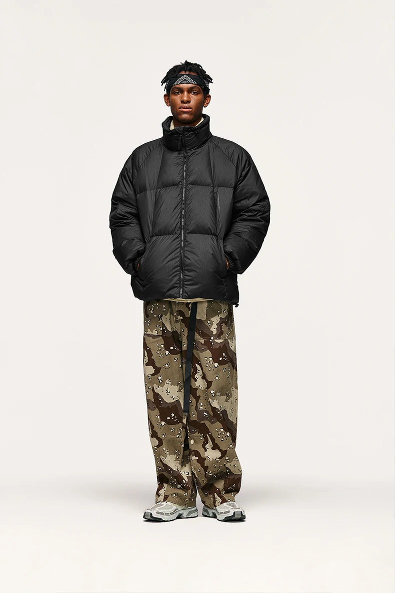 Minimalist Down Jacket Unisex - 90% Down Fill High Collar Winter Outerwear