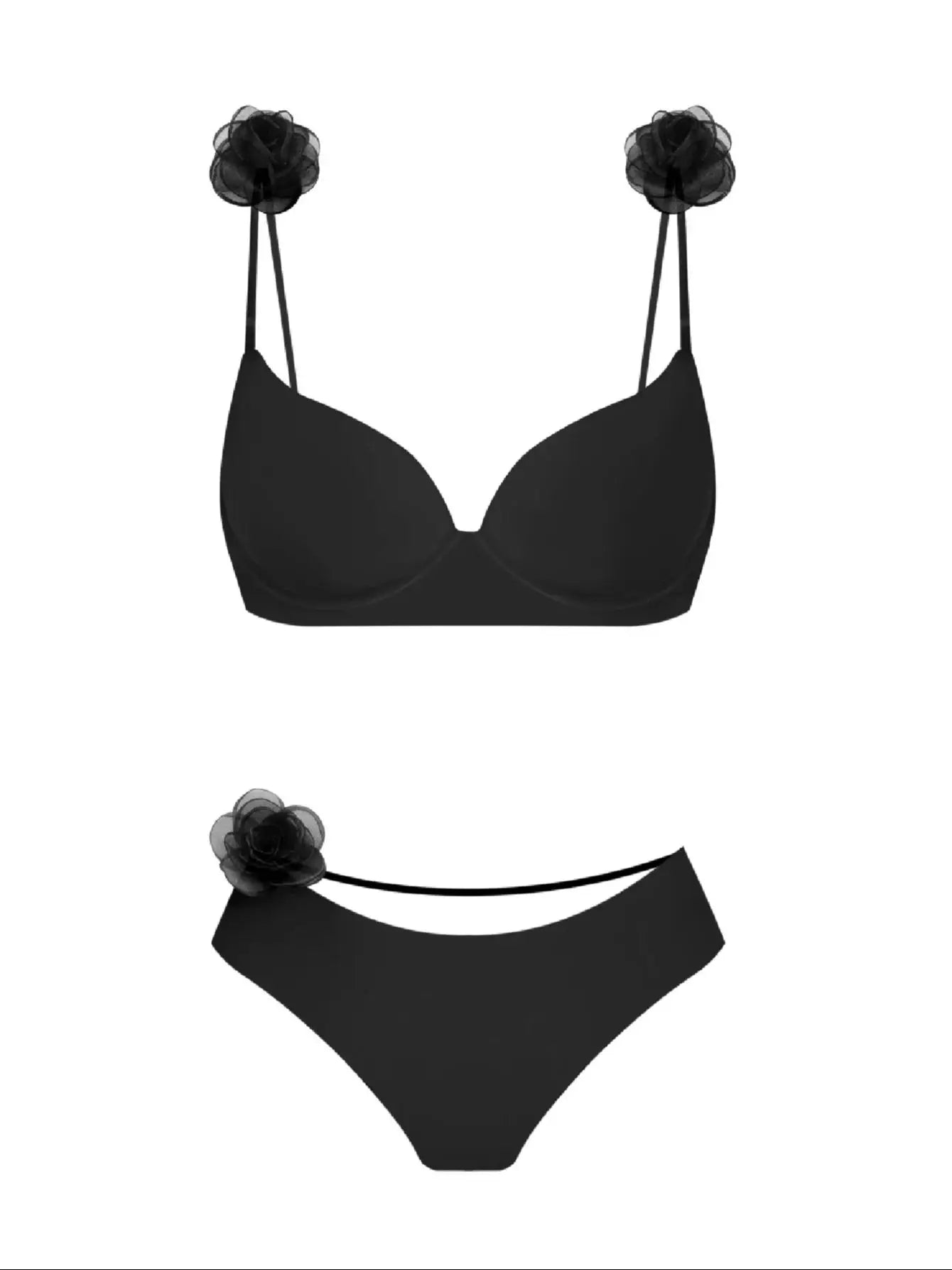 Women's Summer 3D Flower Bikini Suit High Waist Swimwear Swimsuit Beachwear Set