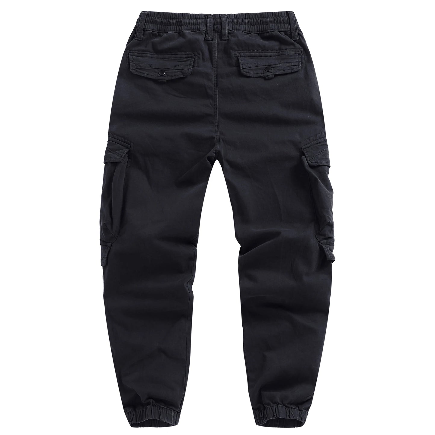 Men's Cotton Cargo Pants - Multi-Pocket Drawstring Joggers