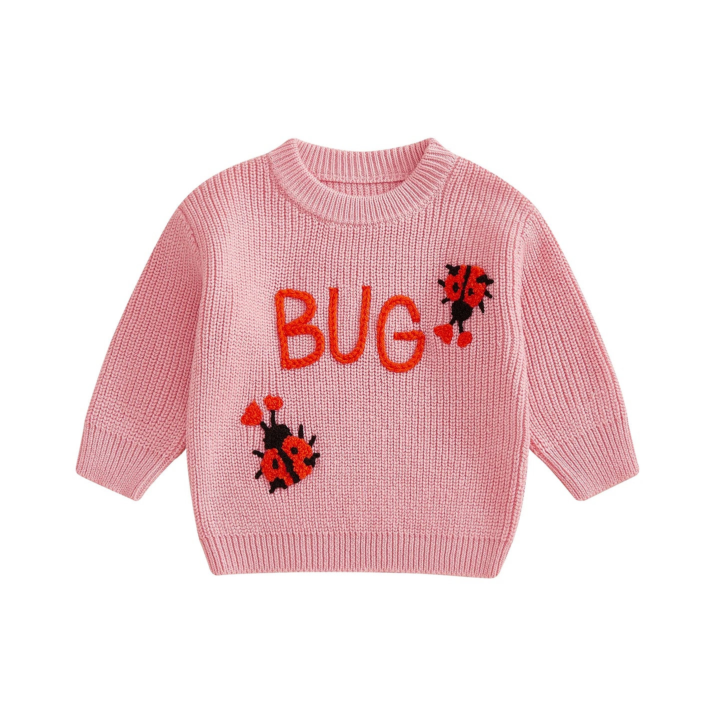 Baby & Toddler Knit Sweater - Ladybug Embroidery Pullover