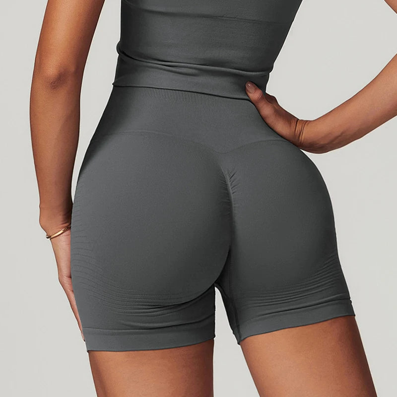 Seamless High Waist Gym Shorts - Push Up Yoga Cycling Shorts
