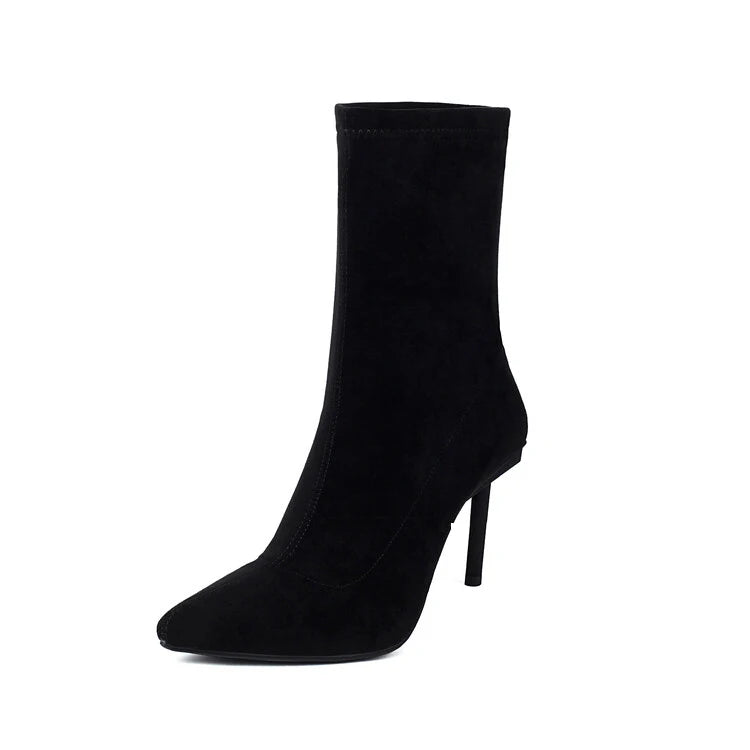 Suede Elastic Ankle Boots