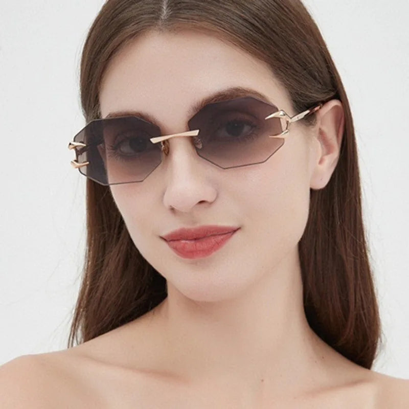Women's Fashion Sunglasses - Frameless UV400 Sports Eyewear
